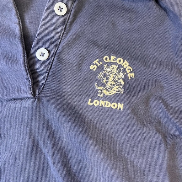 brandy melville navy blue collared st. george london top vintage beachy Y2K golf - Picture 4 of 7